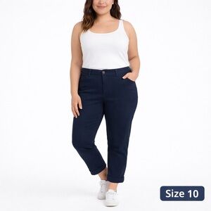 Tretorn Navy Cropped Pants Sz 16 NWT High Rise Stretch Cuffed Hem